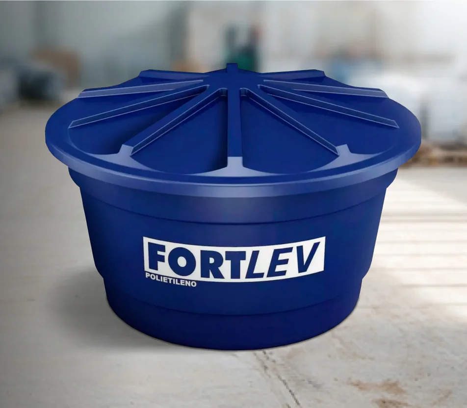 Caixa De Água 1.000L Polietileno Tampa Encaixe Azul Fortlev