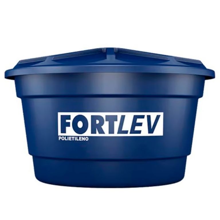 Caixa d'Água 250L Polietileno Tampa Normal Azul Fortlev