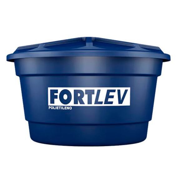 Caixa d'Água 750L Polietileno Tampa Encaixe Azul Fortlev