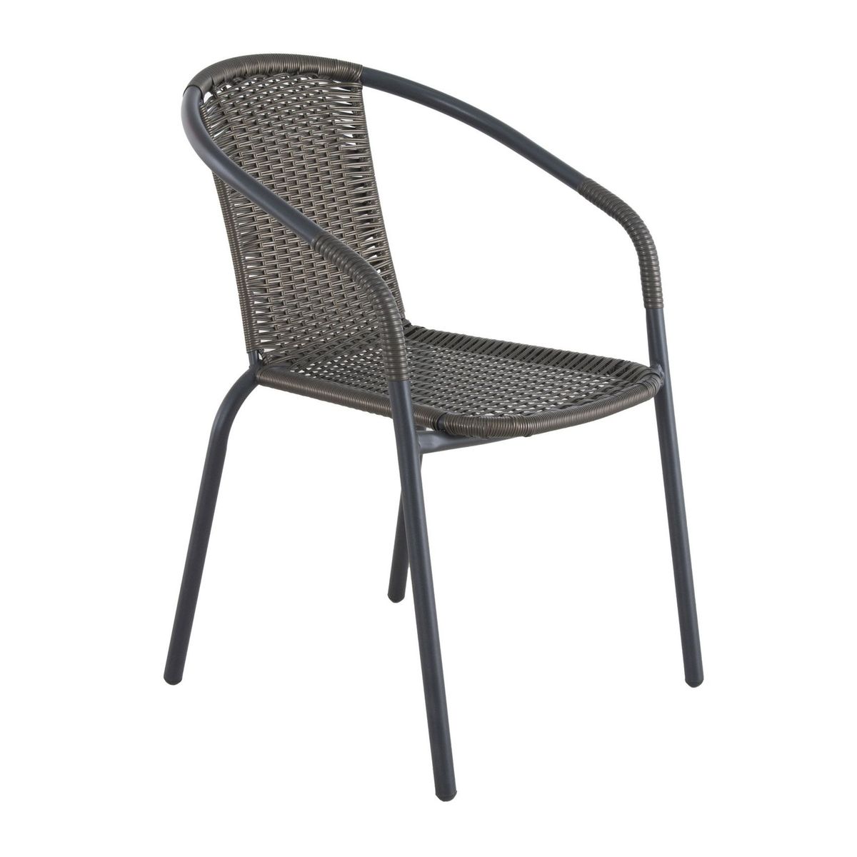 Cadeira Ratan Preto e Marrom Just Home Collection